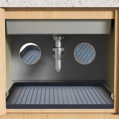 Skanto | Durable Silicone Under Sink Mat - Waterproof Drip Pan Insert for Kitchen and Bathroom Cabinets - Easy-Care Storage Solution
