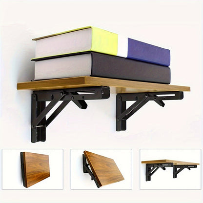 Skanto | Buy 1 Get 1 Free - Heavy Duty Folding Shelf Brackets (2-Pack) | Stable, Rust-Resistant, Space-Saving Wall Mounts for Tables, Benches & Shelves