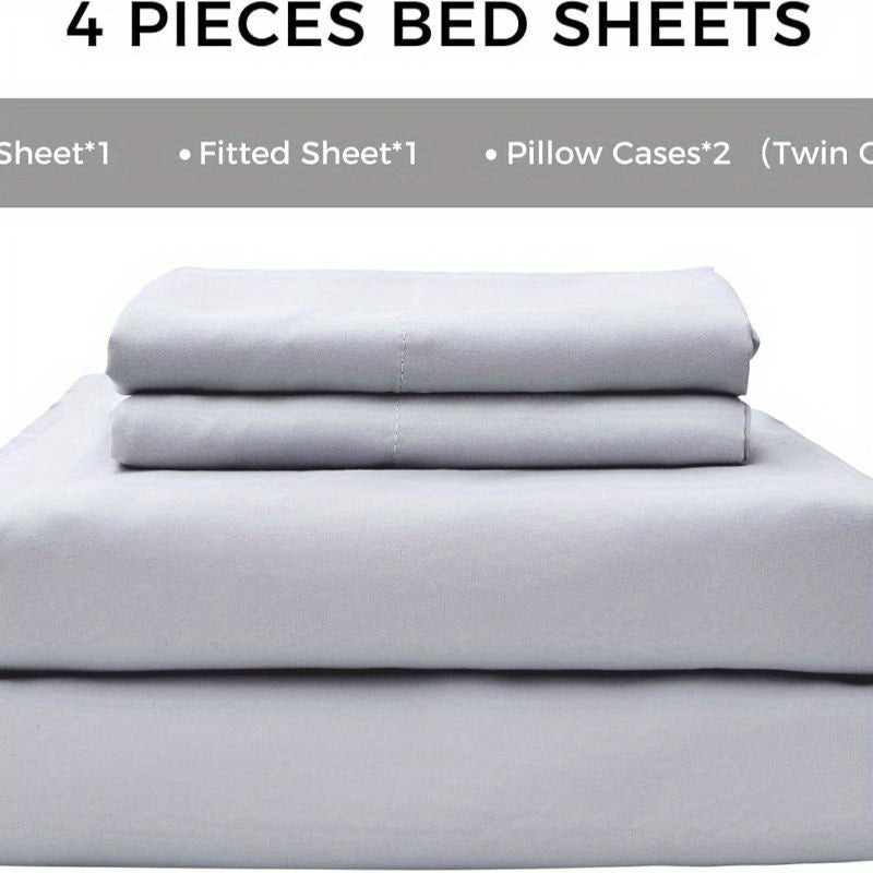 4-piece soft cooling bed sheets for Queen-Size: 14" deep pockets, Luxury Hotel Quality, shrink and fade resistant, easy-care sheet set | Karnz
