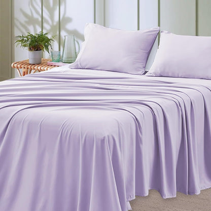4-piece soft cooling bed sheets for Queen-Size: 14" deep pockets, Luxury Hotel Quality, shrink and fade resistant, easy-care sheet set | Karnz
