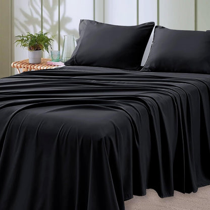 4-Piece Soft Cooling Queen Size Sheets: 14" Deep Pocket, Luxury Hotel-Grade, Shrinkage and Fade Resistant, Easy Care Bed Sheet Set | Kalsten