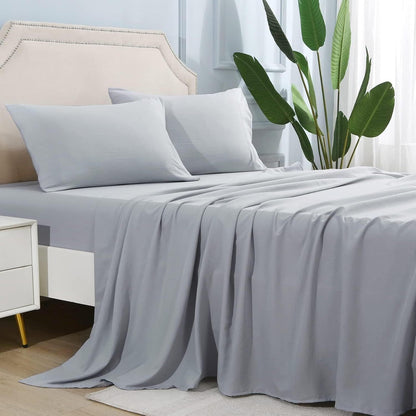 4-piece soft cooling bed sheets for Queen-Size: 14" deep pockets, Luxury Hotel Quality, shrink and fade resistant, easy-care sheet set | Karnz