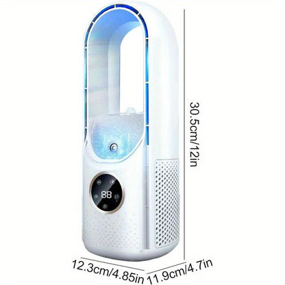 Portable bladeless fan with night light – 6-speed humidifier and purifier, quiet USB desk cooler for bedrooms and rooms | Brehn