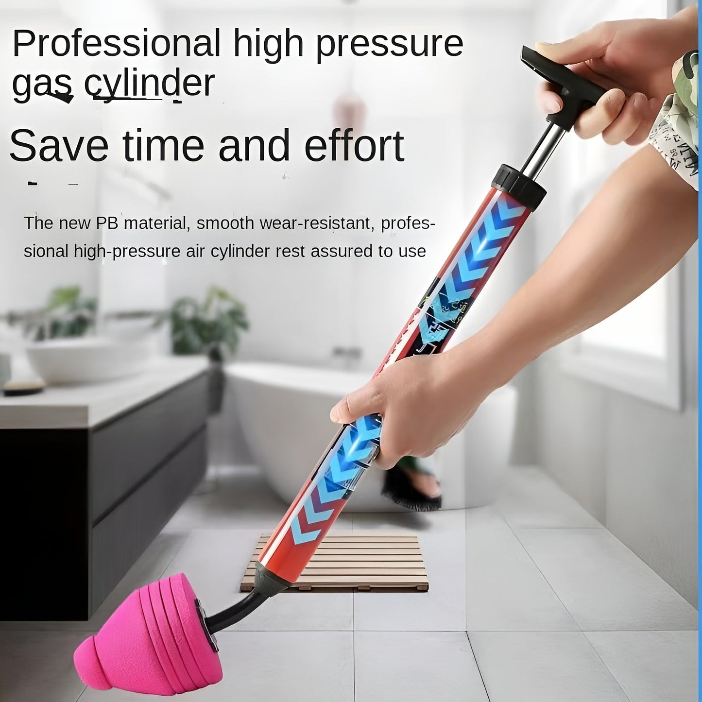 Skanto | Heavy-Duty Pneumatic Toilet Cleaner - High-Pressure Drain Cleaner with Humanized Pump Design, Rubber Material, Commercial Tool for Removing Toilet, Sink, and Pipe Clogs.