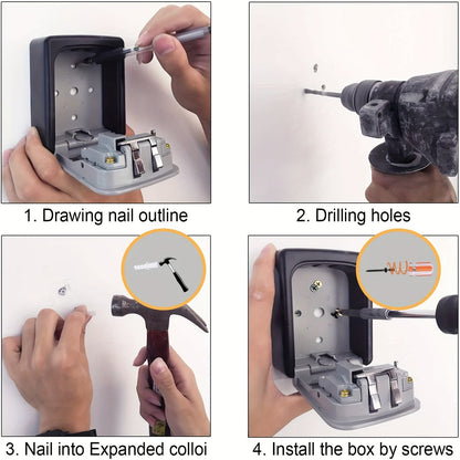 Outdoor key safe with combination code & cover | Brehn
