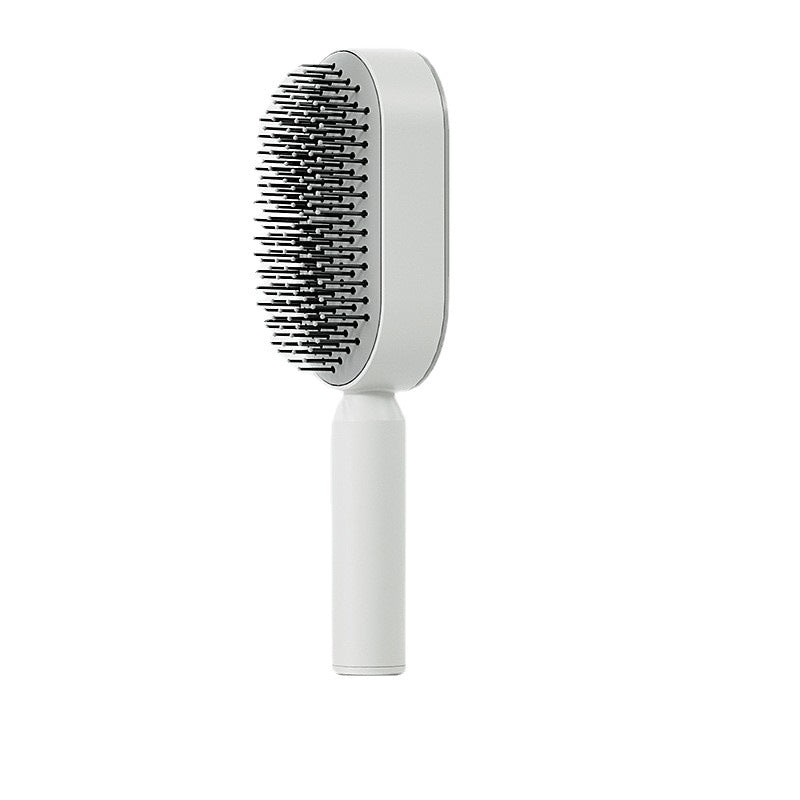 Self-cleaning 3D hairbrush