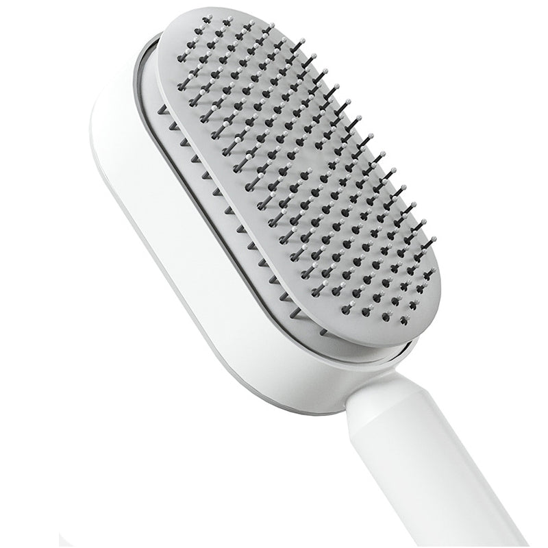 Self-cleaning 3D hairbrush