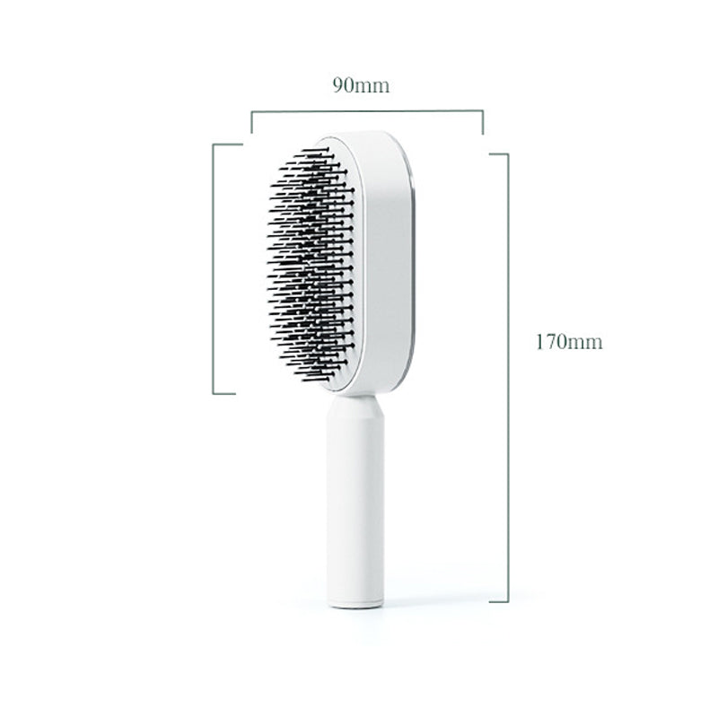 Self-cleaning 3D hairbrush