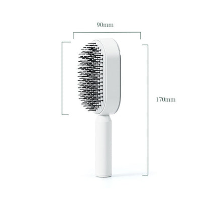 Self-cleaning 3D hairbrush