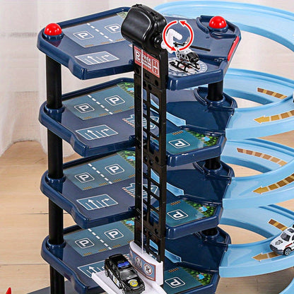 Skanto | FirePark Garage Playset – Multi-Level Fire Station with Fire Trucks and Traffic Signs for Adventurous Kids