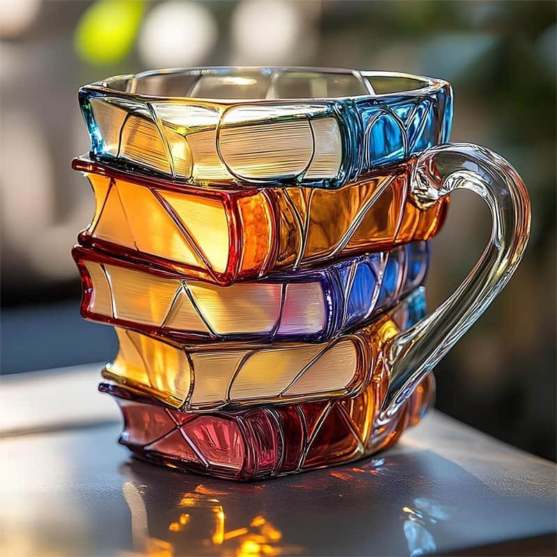 BowLift | BookCup 3D Mug – Hand-Painted Literature Mug in Book Shape