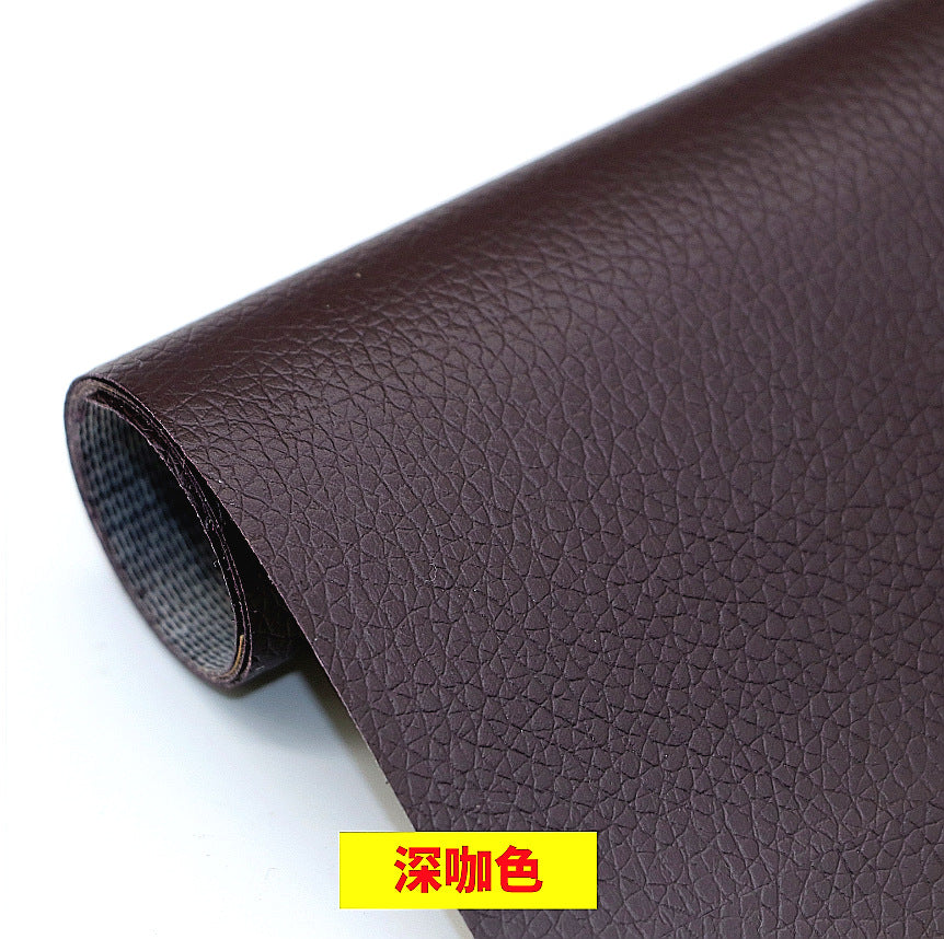BowLtt|PVC Lychee Pattern Self-adhesive Leather Patch(Material: PVC Faux Leather; Craft: Strong Adhesive Backing; Application: Sofa/Seat Repair, Old Furniture Renovation)