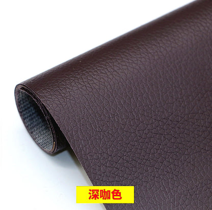 BowLtt|PVC Lychee Pattern Self-adhesive Leather Patch(Material: PVC Faux Leather; Craft: Strong Adhesive Backing; Application: Sofa/Seat Repair, Old Furniture Renovation)