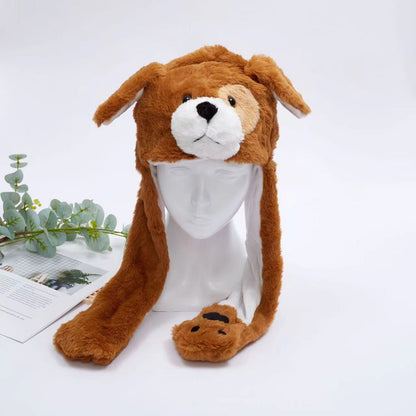 Brehn | Women's Cute Fluffy Plush Hat With Moving Ears