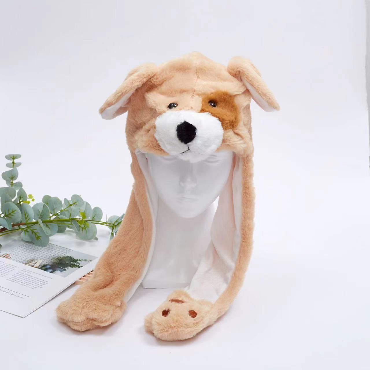Brehn | Women's Cute Fluffy Plush Hat With Moving Ears