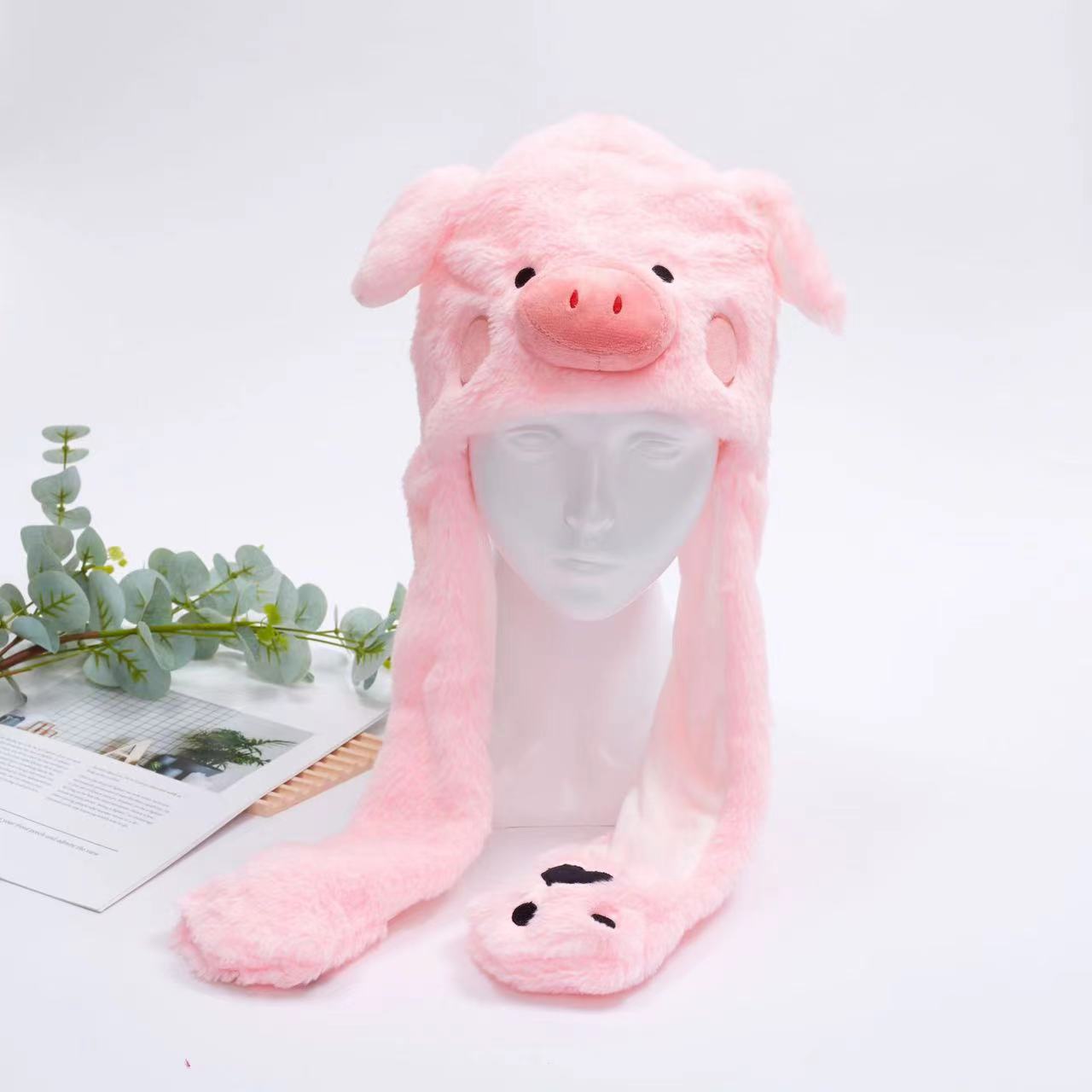 Brehn | Women's Cute Fluffy Plush Hat With Moving Ears