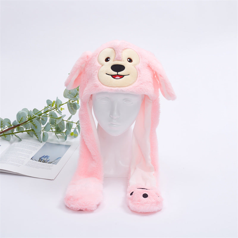 Brehn | Women's Cute Fluffy Plush Hat With Moving Ears