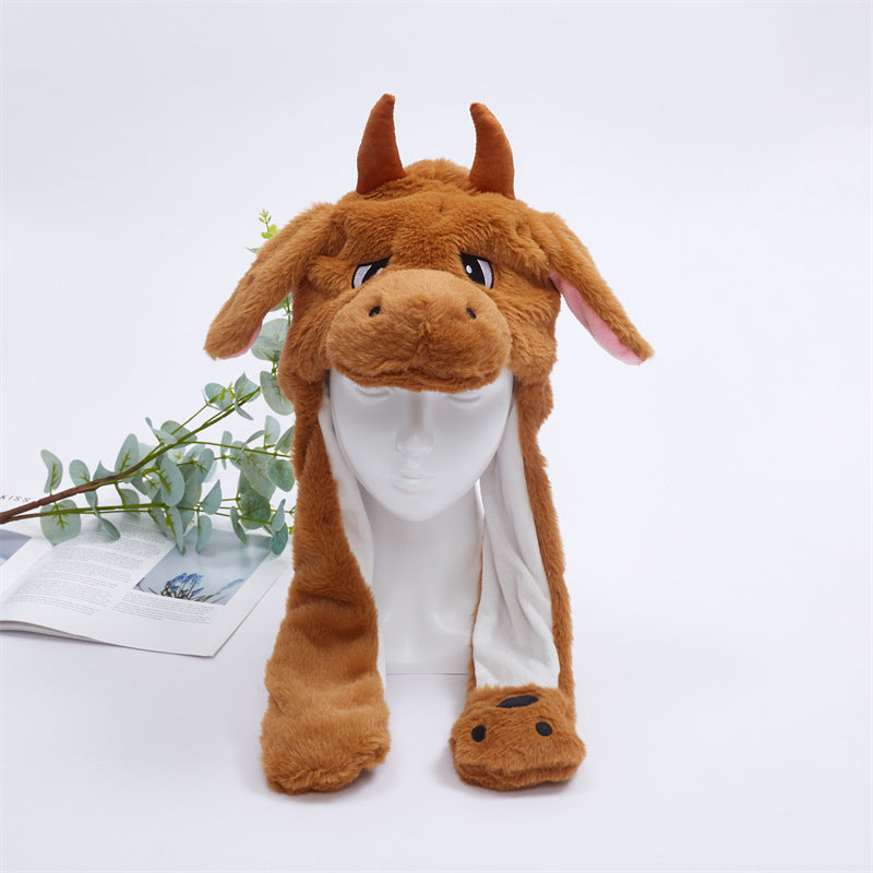 Brehn | Women's Cute Fluffy Plush Hat With Moving Ears