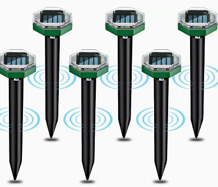 Ultrasonic mole repellent device, 4-pack