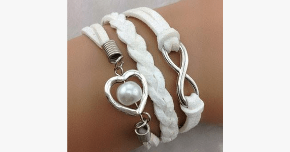 Skanto | Infinity Pearl Heart Bracelet - For connections that last forever
