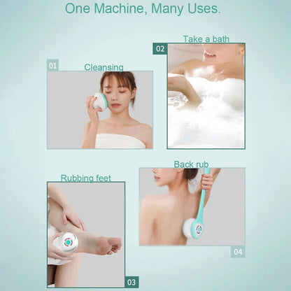 BowLift | Electric Shower Brush | Rotating Exfoliating Body Scrubber | Long Handle | Deep Cleaning & Massage