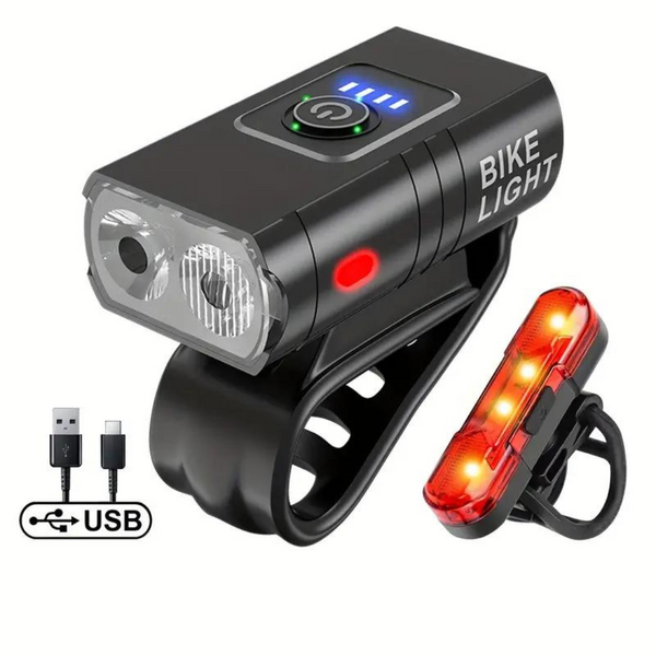 BowLift | USB Rechargeable LED Bike Lights – 1000 Lumen Front & 500 Lumen Rear, Waterproof