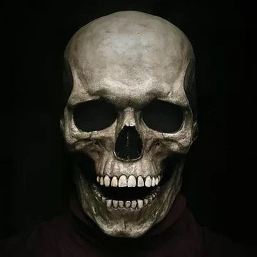 Skanto | Moving Jaw Realistic Full Head Skull Mask - Human Skeleton Mask for Halloween Party