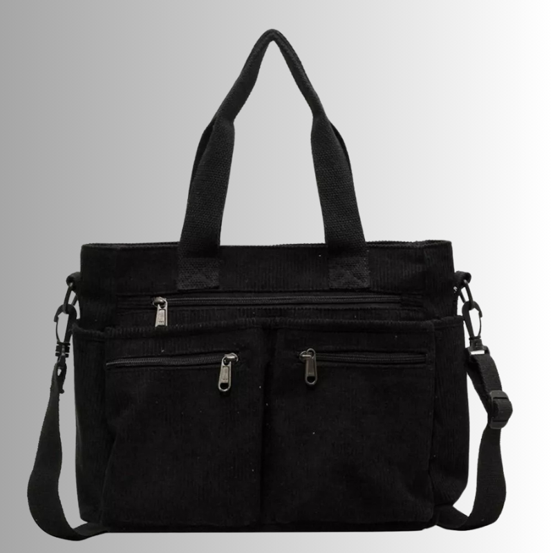 Skanto | Urban Cord Tote Stylish Corduroy Shoulder Bag – Spacious, Convenient & Functional Everyday Tote