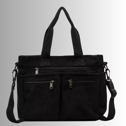 Skanto | Urban Cord Tote Stylish Corduroy Shoulder Bag – Spacious, Convenient & Functional Everyday Tote