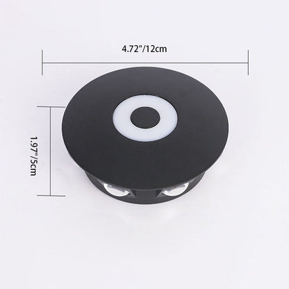 Modern Scandinavian LED wall light with round aluminum shade for the terrace