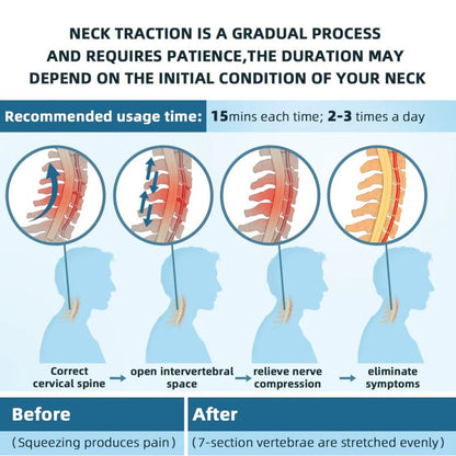 Skanto | Neck Stretcher for Pain Relief - Adjustable Cervical Traction Device Ideal for Neck Strain and Discomfort