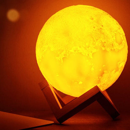 Skanto | Creative Mini Rechargeable 3D Printed Moon 1-Light LED Table Lamp
