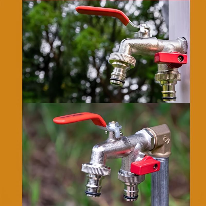 BowLift | Dual-Outlet Stainless Garden Faucet – Rustproof 2-Way Tap with Quick Connect & Independent Valves