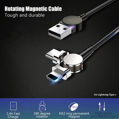 BowLift | Magnetic Cable 180° Rotating Charging Cable For Android & IOS Fast Charge Sync Data Transmission