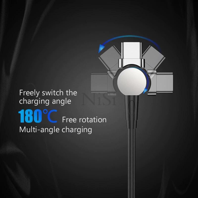 BowLift | Magnetic Cable 180° Rotating Charging Cable For Android & IOS Fast Charge Sync Data Transmission