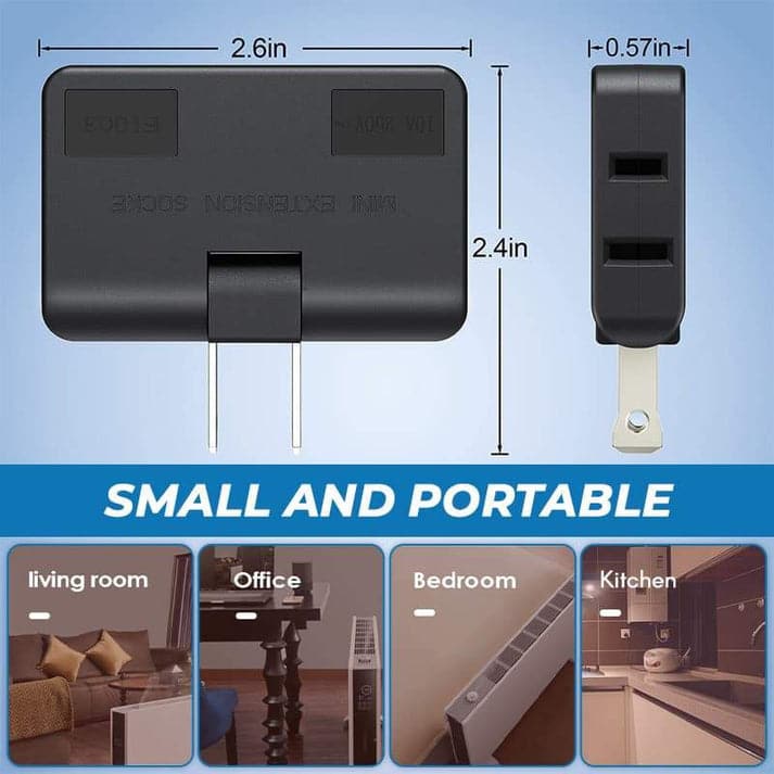 Skanto | 180° Swivel 3-Way Outlet (EU Plug)