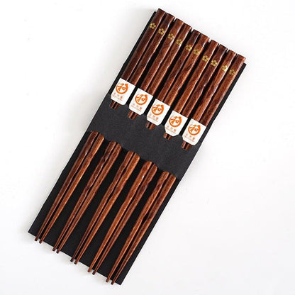 Japanese Golden Sakura Wooden Chopsticks Set | Brehn