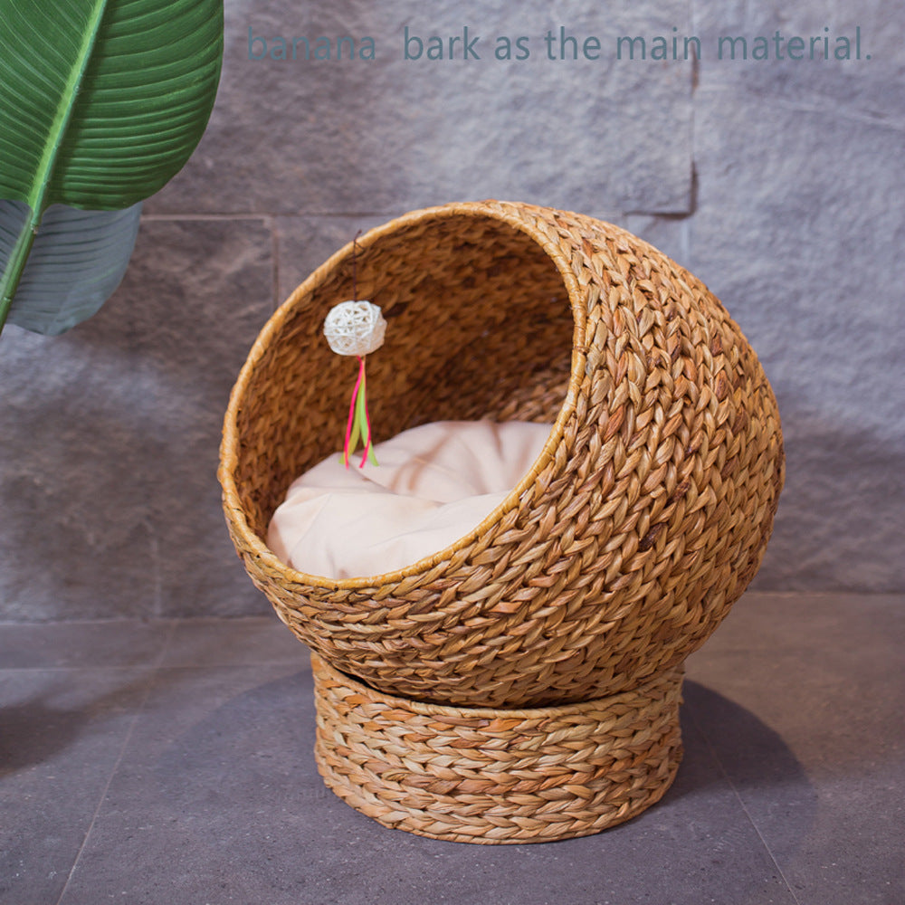 Modern Whimsical Woven Pet Bed Acalora