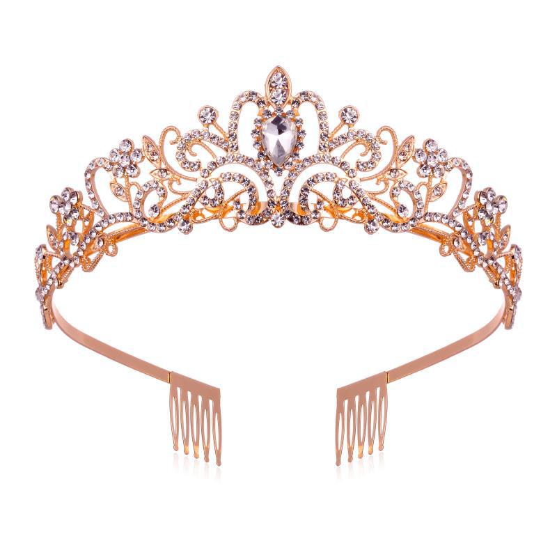 Ladies' Sparkling Crystal Tiara with filigree design wreath