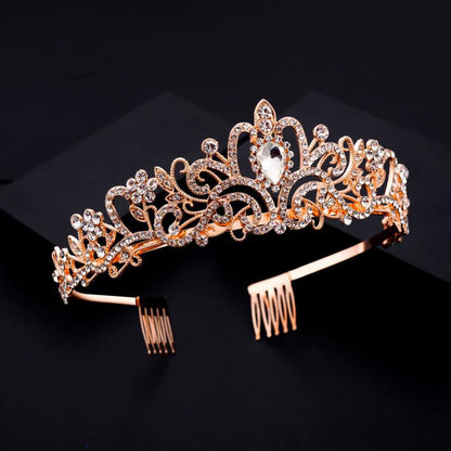 Ladies' Sparkling Crystal Tiara with filigree design wreath