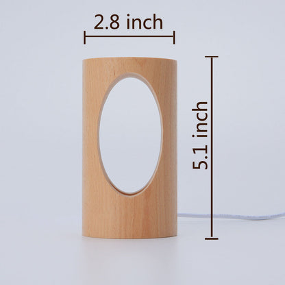 BowLift | Japanese solid wood rectangular column LED night lamp USB table lamp