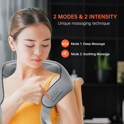 Skanto | Heated Massage Chair with Back and Neck Pillow – Shiatsu Massage for Total Comfort