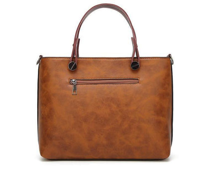 Cera - Double Front Pocket Vintage Tote Handbag | Bowlift