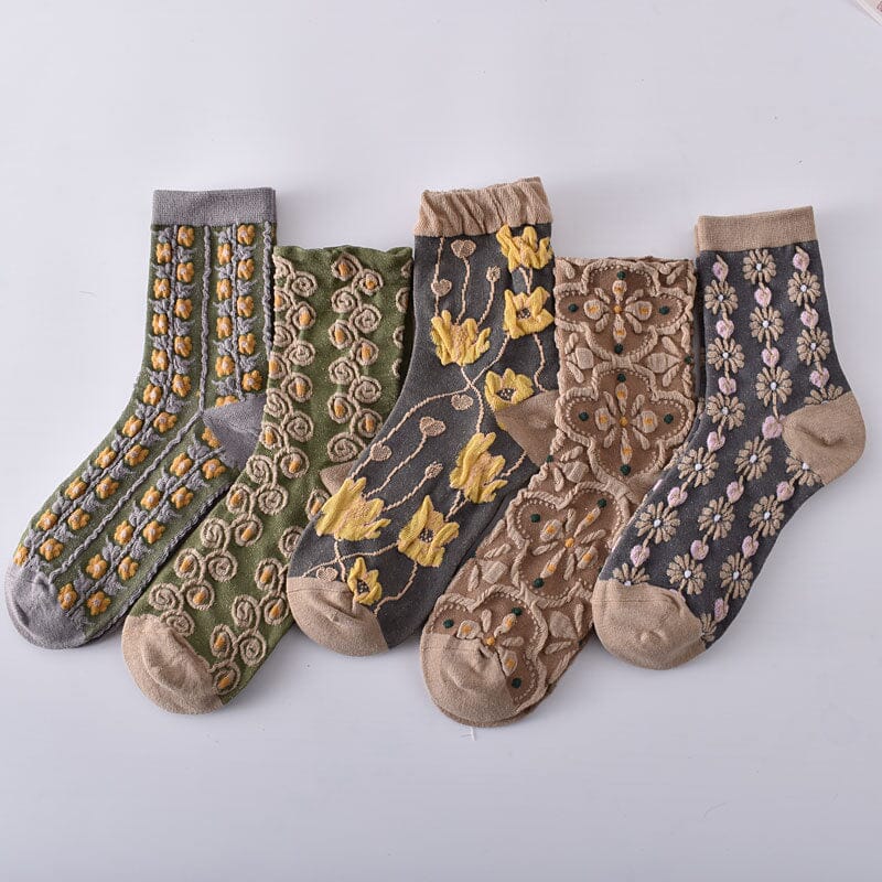 BowLift | Women's Floral Cotton Socks (10 Pairs)