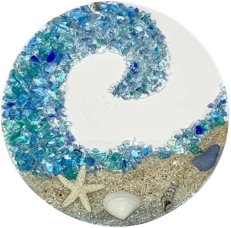 Skanto | Ocean Glass Sun Catcher - Ocean Breaking Wave Beach Ornament