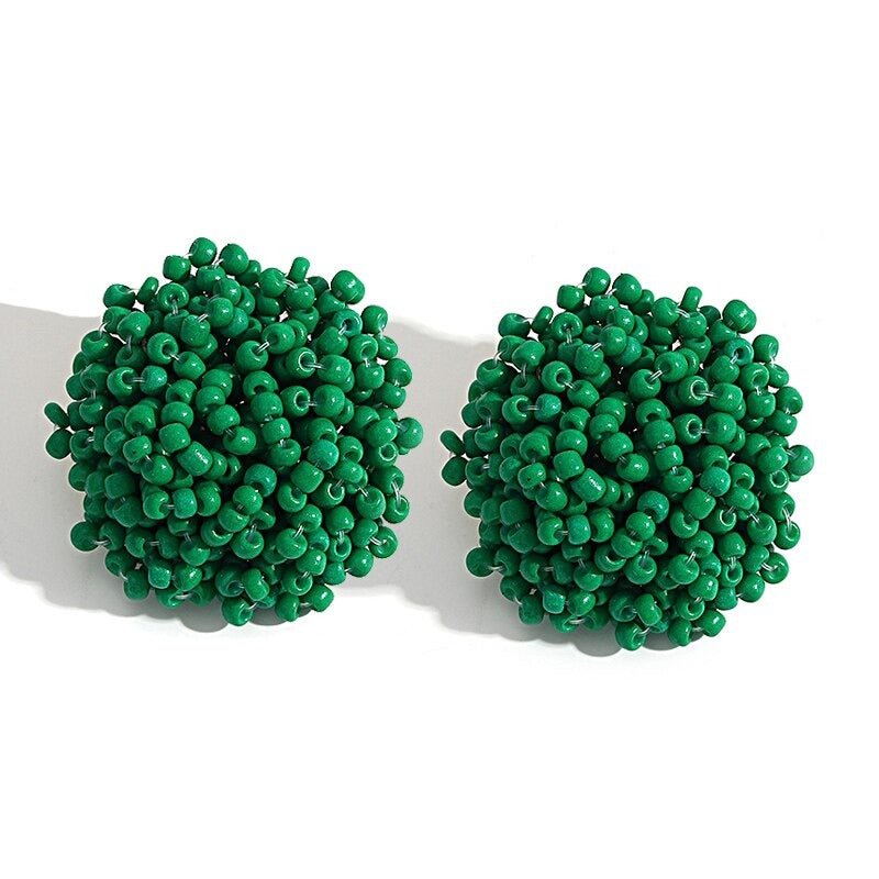 Skanto | Handmade Multicolor Pearl Pompom Stud Earrings