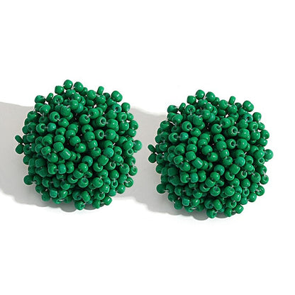 Skanto | Handmade Multicolor Pearl Pompom Stud Earrings