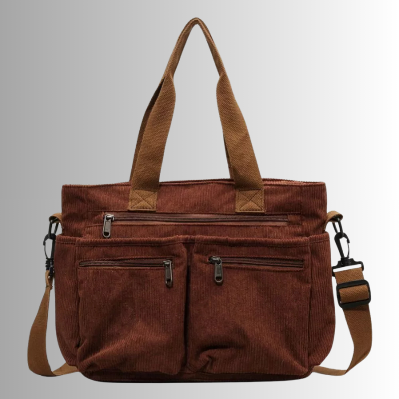 Skanto | Urban Cord Tote Stylish Corduroy Shoulder Bag – Spacious, Convenient & Functional Everyday Tote