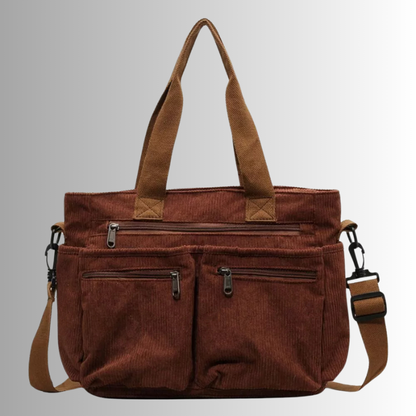 Skanto | Urban Cord Tote Stylish Corduroy Shoulder Bag – Spacious, Convenient & Functional Everyday Tote