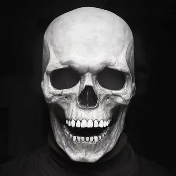 Skanto | Moving Jaw Realistic Full Head Skull Mask - Human Skeleton Mask for Halloween Party